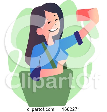 Cute Cartoon Girl Taking Photos by Morphart Creations
