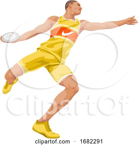 Man Preparing to Throw Discus by Morphart Creations