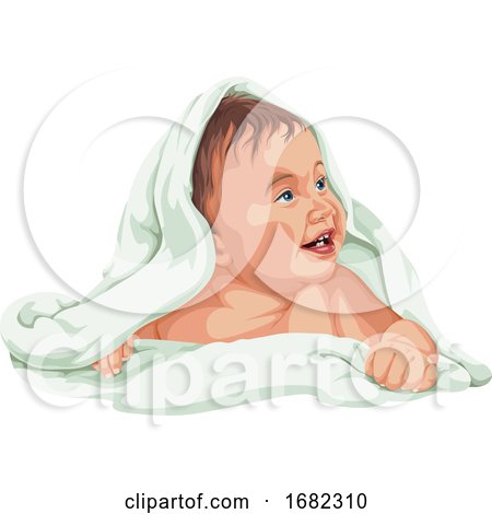 Baby Boy Covered with Towel by Morphart Creations