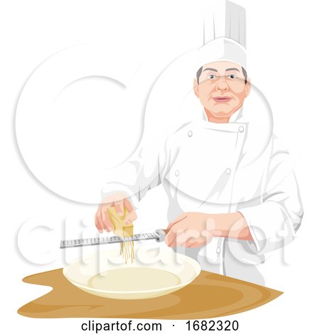 Chef Grating Cheese by Morphart Creations