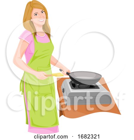 Housewife Preparing Food by Morphart Creations