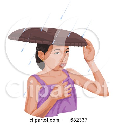 Woman Protecting Herself from Rain by Morphart Creations