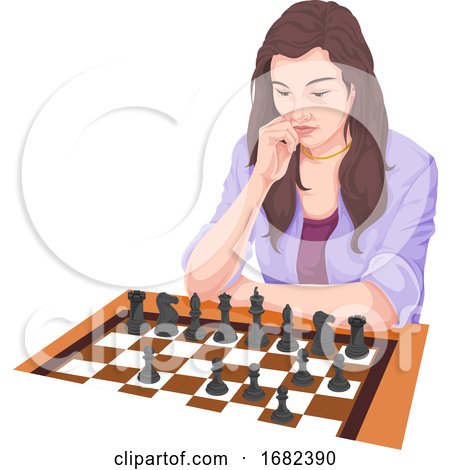 Woman Playing Chess by Morphart Creations