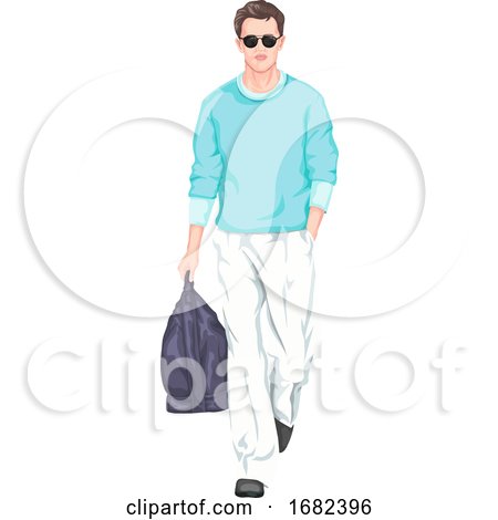 Stylish Man Carrying Bag by Morphart Creations