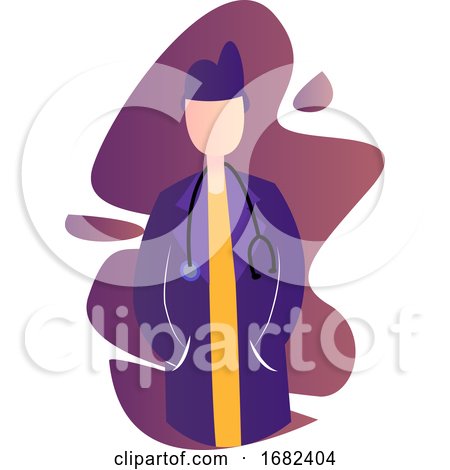 Purple Modern Icon Illustration of a Female Doctor  by Morphart Creations
