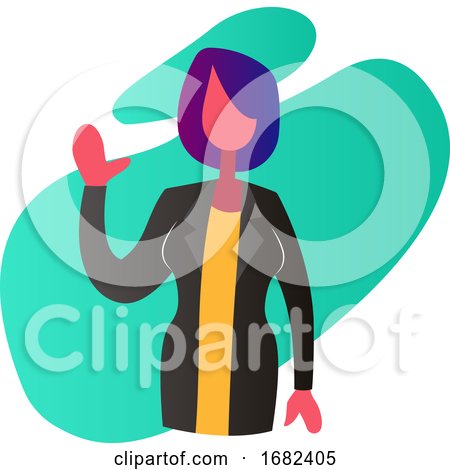 Minimalistic Colorful  Illustration of a Female Doctor Waving  by Morphart Creations