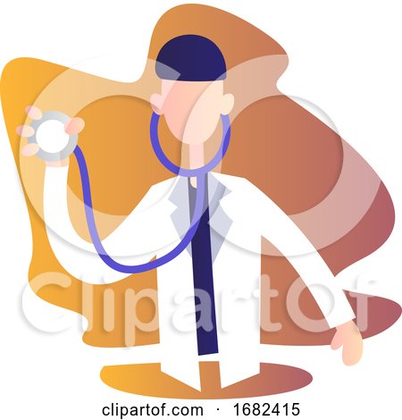 Male Doctor Holding Stetoscope  Character Illustration by Morphart Creations
