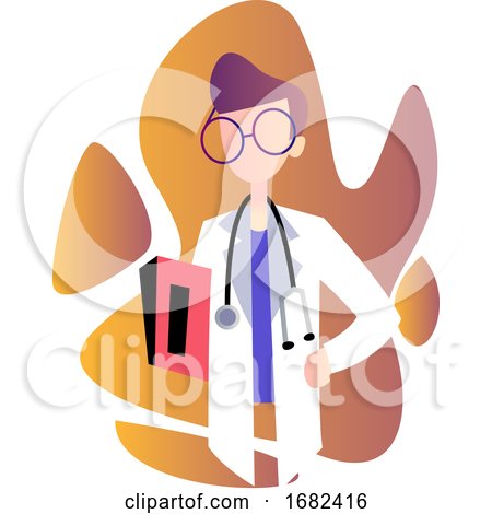 Female Doctor with Round Glasses Minimalistic  Occupation Illustration by Morphart Creations