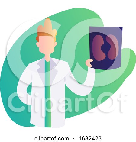 Male Doctor Holding a Scan Minimalistic  Character Illustration by Morphart Creations