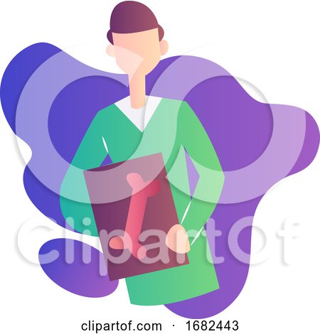 Colorful  Occupation Illustration of a Ward Boy Holding a Bone Scan by Morphart Creations