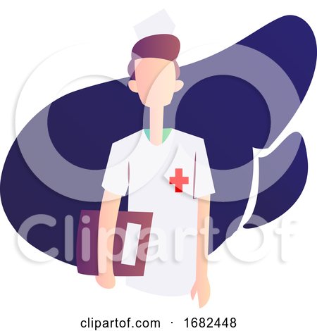 Ward Boy in White Medical Suit Holding a Record by Morphart Creations
