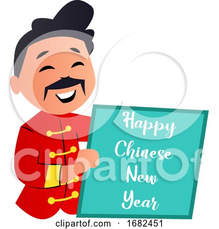 Cartoon Chinese Man Celebrating New Year by Morphart Creations