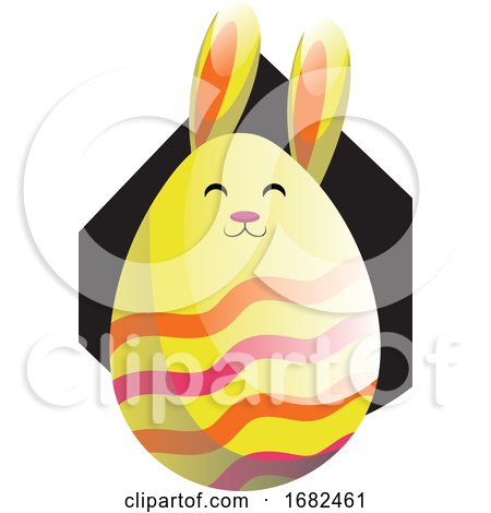 Yellow Easter Rabbit in Form of an Egg Illustration Web by Morphart Creations