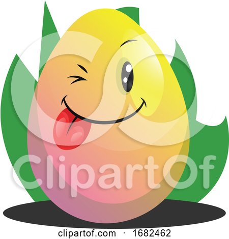 Easter Egg Winking and Smiling Illustration Web by Morphart Creations