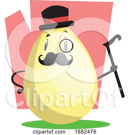 Gallant Easter Egg with Monocle and Top Hat Illustration Web by Morphart Creations