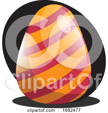 Orange Easter Egg with Red Lines Illustration Web by Morphart Creations