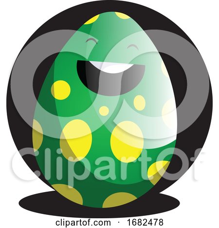 Green Easter Egg in Front of Black Circle Illustration Web by Morphart Creations