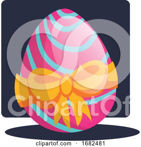 Decorated Easter Egg with a Bow Illustration Web by Morphart Creations