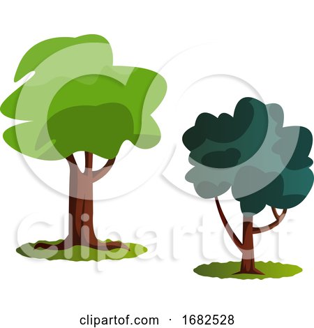 WebCouple of Green Trees Illustration  by Morphart Creations