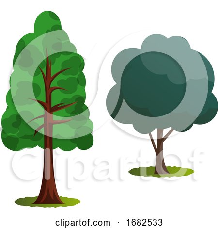 Couple of Green Trees Illustration  by Morphart Creations