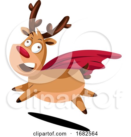 Crazy Christmas Deer with Red Cape by Morphart Creations