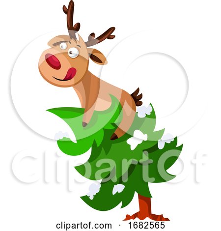 Christmas Deer on Top of the Christmas Tree by Morphart Creations