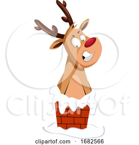 Christmas Deer Stuck in the Chimney by Morphart Creations