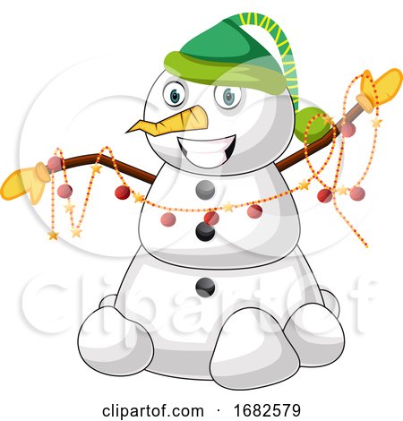 Snowman with Green Hat by Morphart Creations