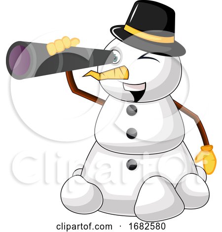 Snowman with Telescope by Morphart Creations