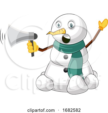 Snowman with Megaphone by Morphart Creations