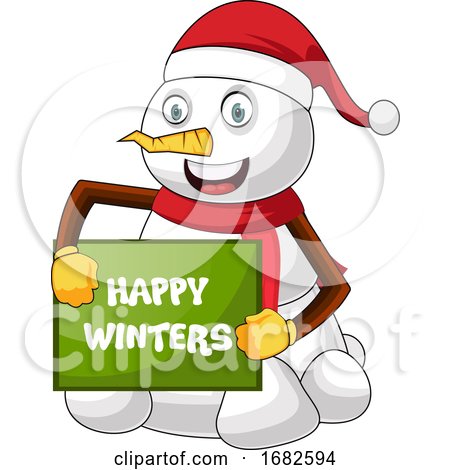 Snowman with Greeting Card by Morphart Creations