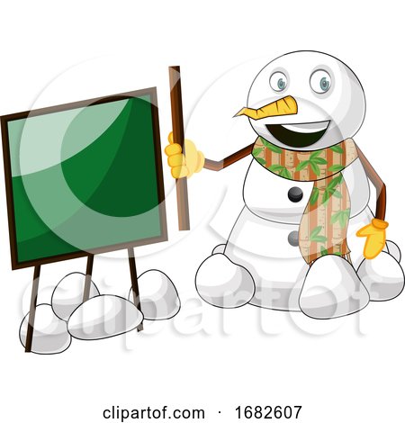Snowman with Blackboard by Morphart Creations