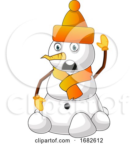 Snowman with Orange Hat by Morphart Creations