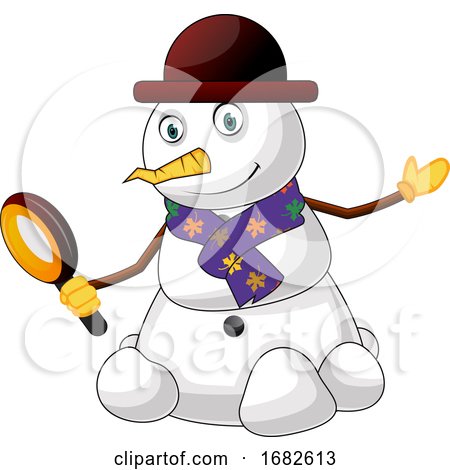Snowman with Magnifying Glass by Morphart Creations