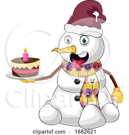 Snowman with Cake by Morphart Creations
