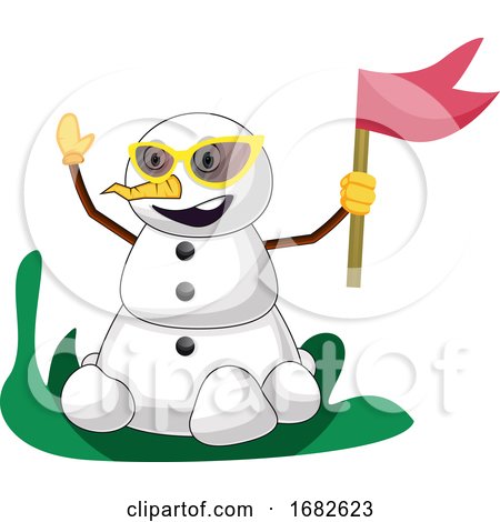 Snowman with Flag by Morphart Creations