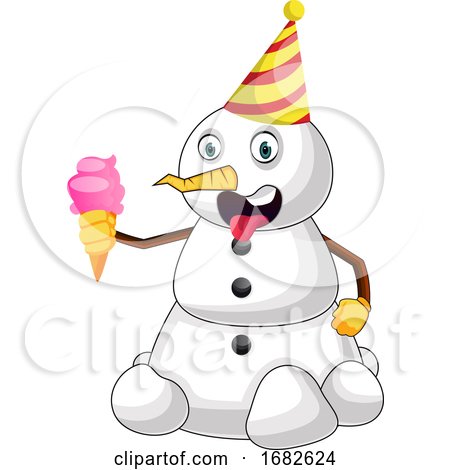 Snowman with Ice Cream by Morphart Creations