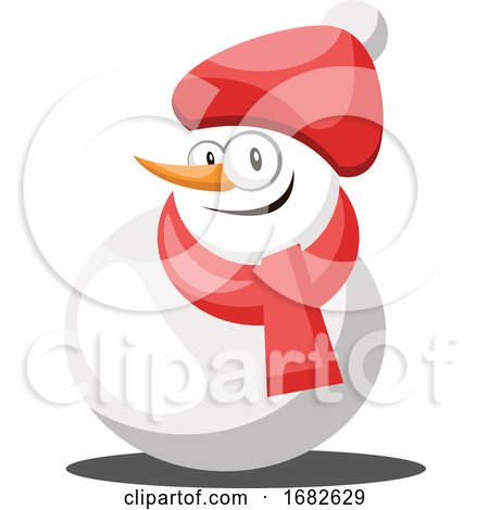 Snowman with Red Hat and Scarf by Morphart Creations