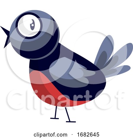 Blue and Red Christmas Bird by Morphart Creations