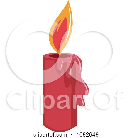 Lighted Red Christmas Candle Simple by Morphart Creations