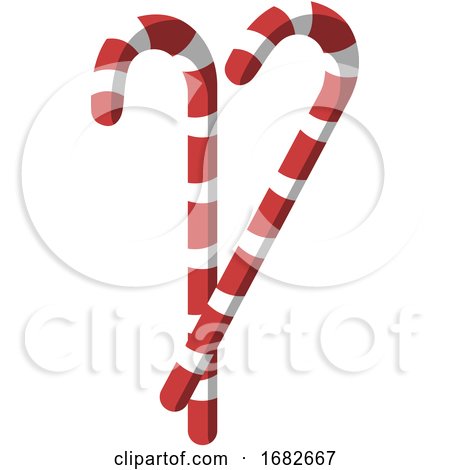 Two Christmas Red and White Candy Sticks by Morphart Creations