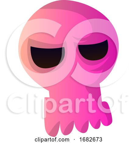 Angry Pink Cartoon Skull Illustartion  by Morphart Creations