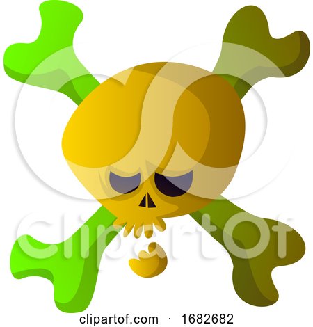 Cartoon Yellow Skull Illustartion  by Morphart Creations