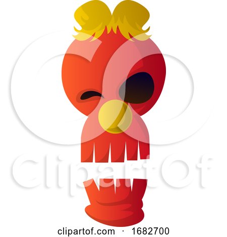 Red Cartoon Skull Illustartion  by Morphart Creations