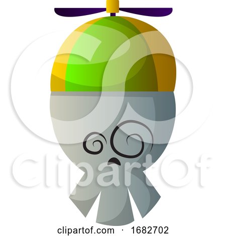 Cartoon Skull with Green Hat Illustartion  by Morphart Creations