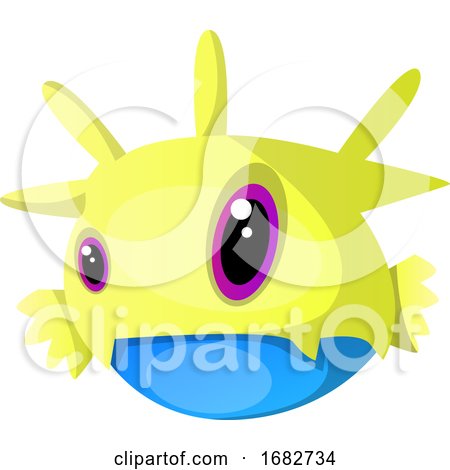 Yellow Monster with Different Size Eyes Illustration  by Morphart Creations