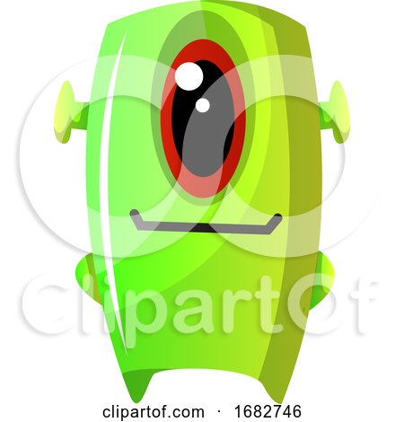 One Eyed Green Monster Illustration  by Morphart Creations