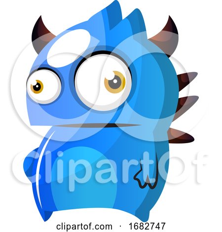 Blue Monster with Horns Illustration  by Morphart Creations