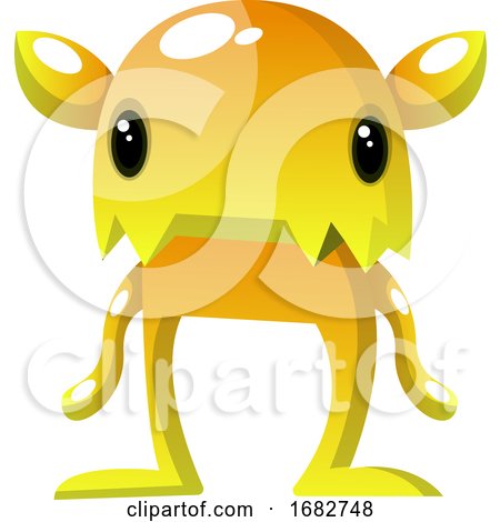 Yellow Monster with Small Eyes Illustration  by Morphart Creations