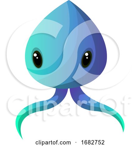 Blue Meduza Monster Illustration  by Morphart Creations